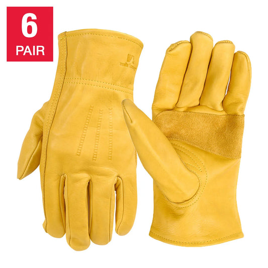 Men's Leather Work Gloves - Wells Lamont , 6-pair