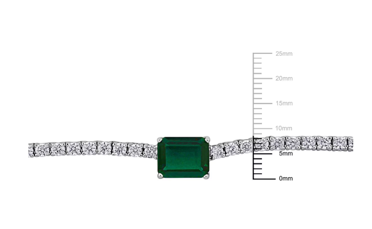 Gemstone Tennis Necklace in Sterling Silver - Lab Created