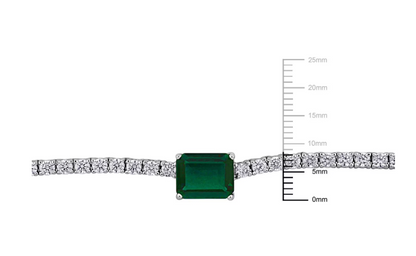 Gemstone Tennis Necklace in Sterling Silver - Lab Created