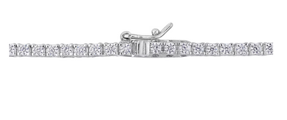 Gemstone Tennis Necklace in Sterling Silver - Lab Created