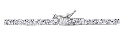 Gemstone Tennis Necklace in Sterling Silver - Lab Created