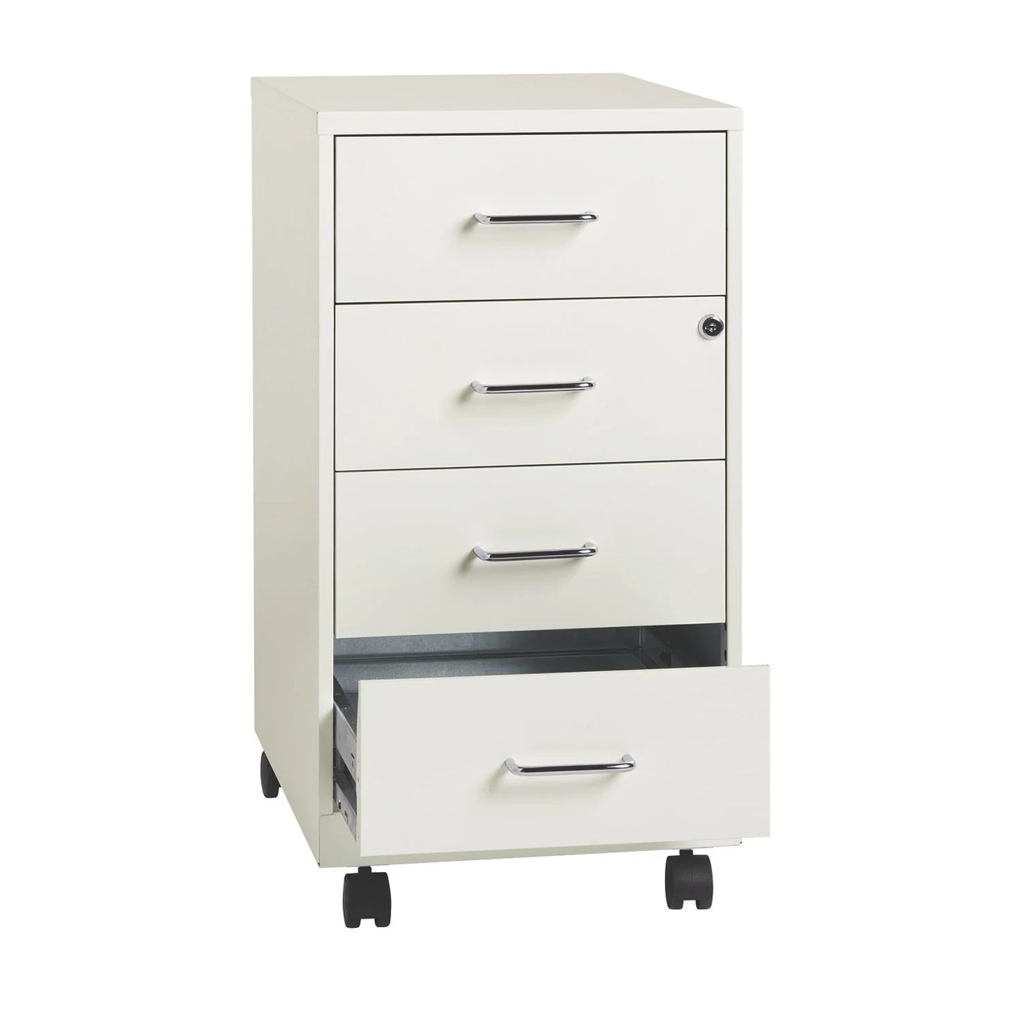 18" Deep 4-Drawer Metal Mobile Organizer, 4 Box Drawers