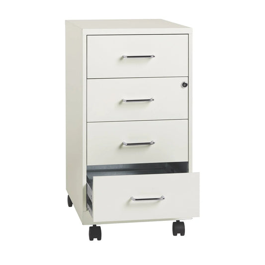 18" Deep 4-Drawer Metal Mobile Organizer, 4 Box Drawers