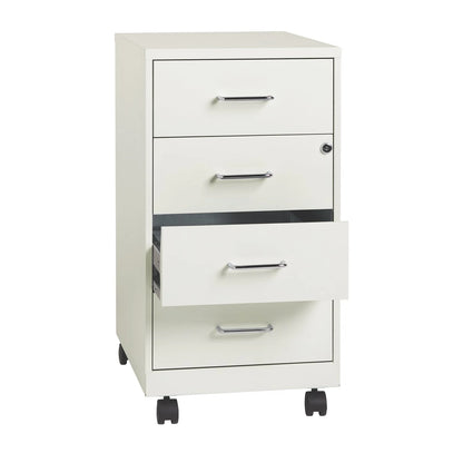 18" Deep 4-Drawer Metal Mobile Organizer, 4 Box Drawers