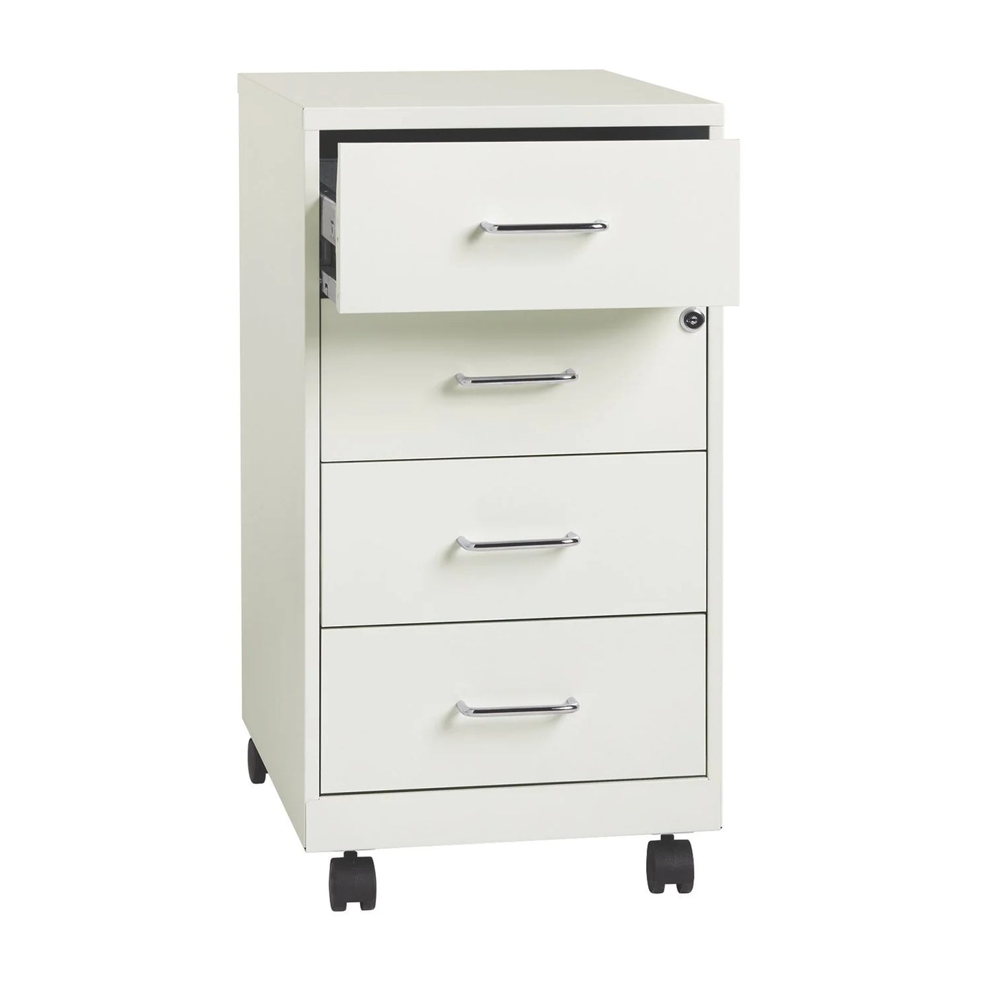 18" Deep 4-Drawer Metal Mobile Organizer, 4 Box Drawers