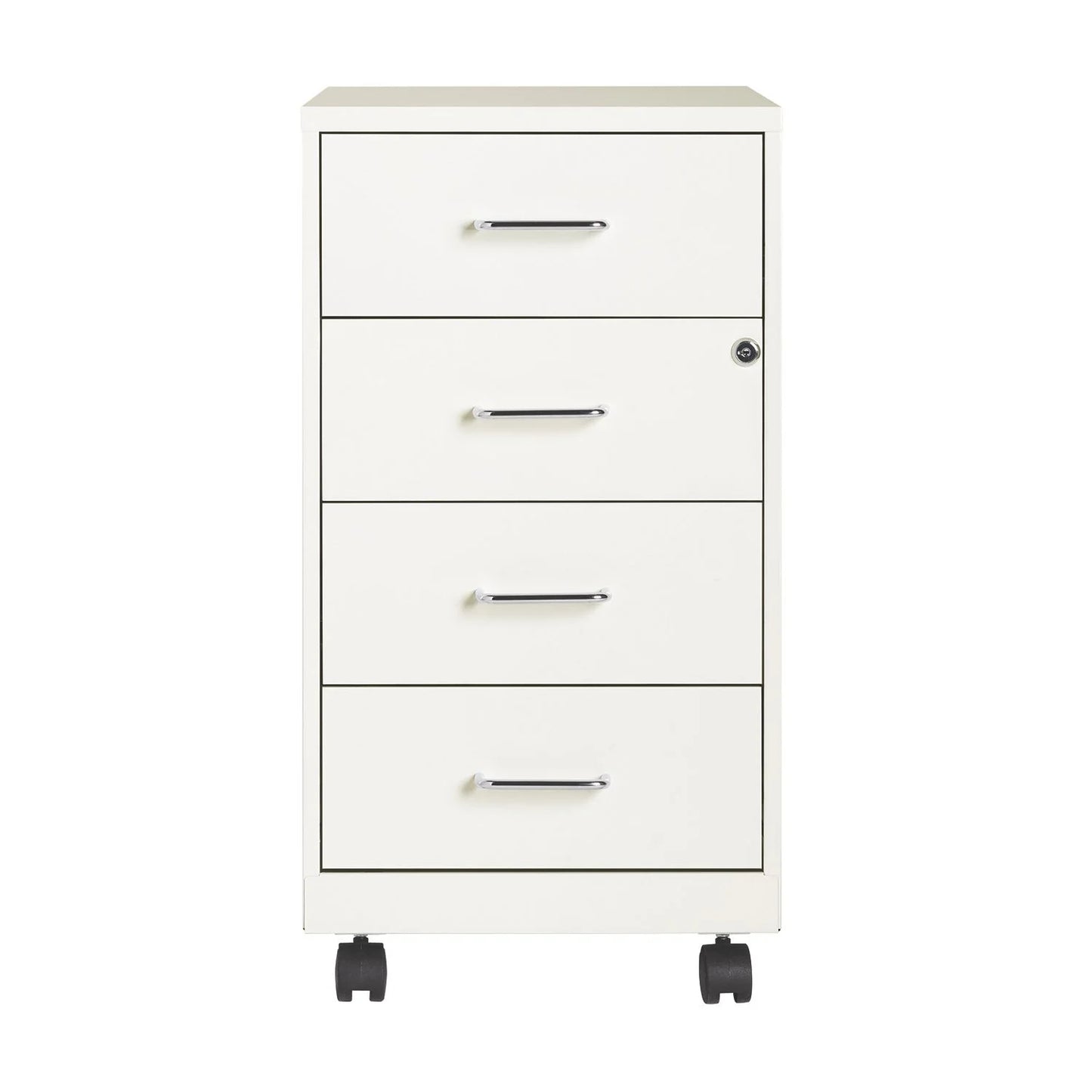 18" Deep 4-Drawer Metal Mobile Organizer, 4 Box Drawers