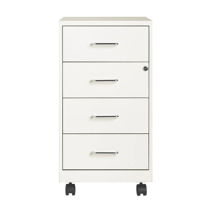 18" Deep 4-Drawer Metal Mobile Organizer, 4 Box Drawers
