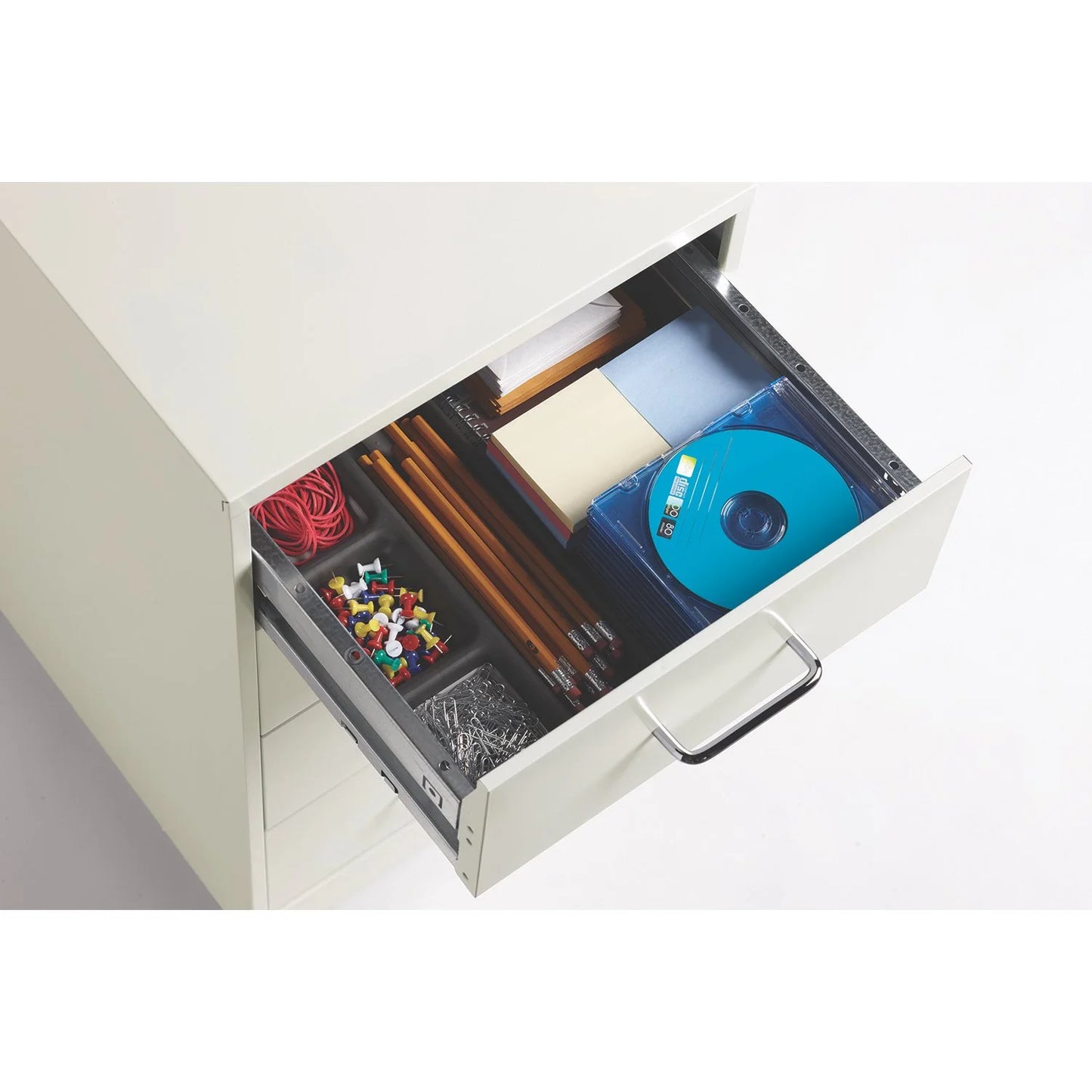 18" Deep 4-Drawer Metal Mobile Organizer, 4 Box Drawers