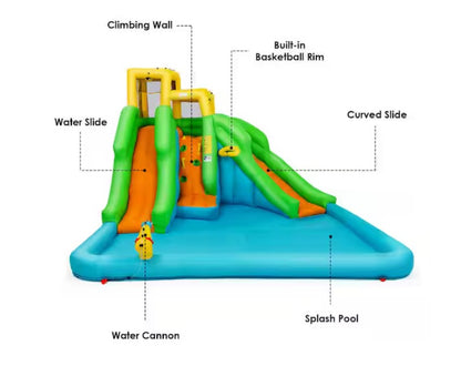 Inflatable water park bounce house 2-slide bouncer with 480-Watt Blower