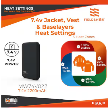 Men's 7.4-Volt Peak Black Heated Vest