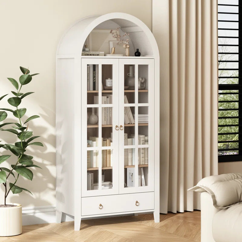 Kalaen 71" Arched Display Wood Cabinet