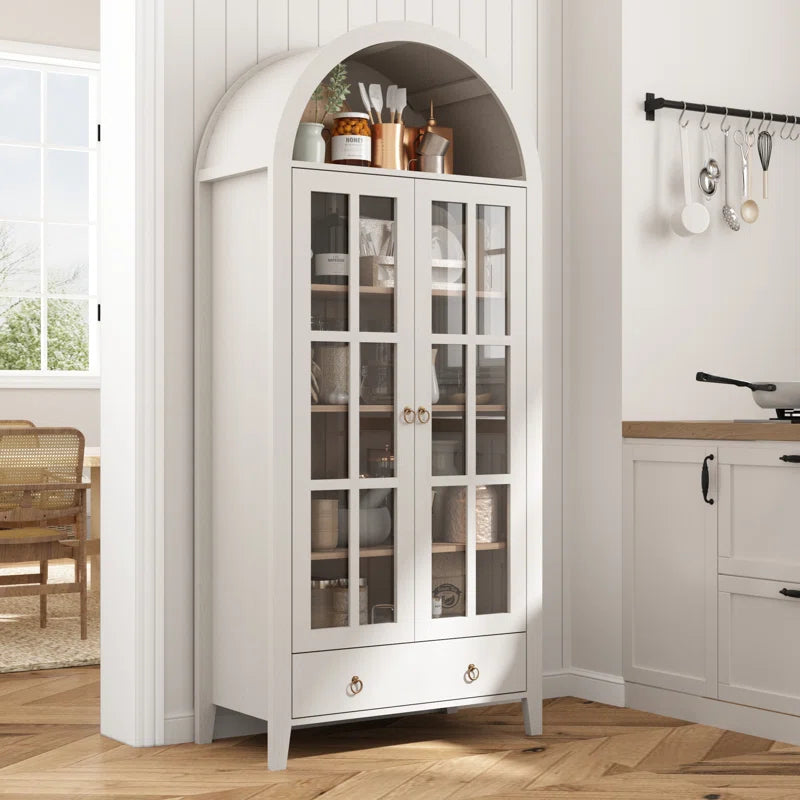 Kalaen 71" Arched Display Wood Cabinet