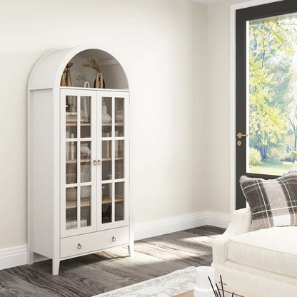 Kalaen 71" Arched Display Wood Cabinet