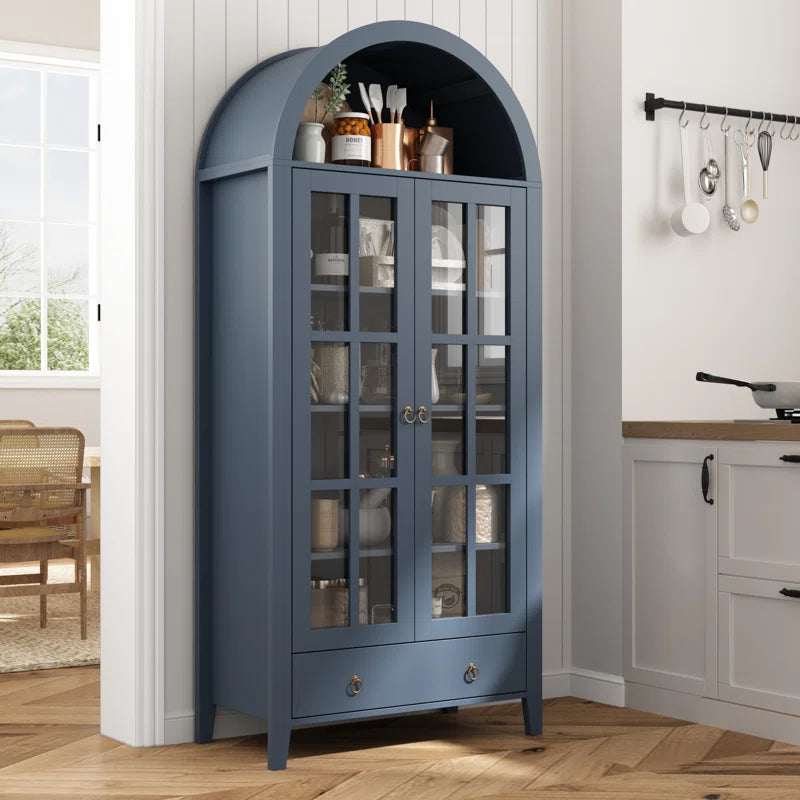 Kalaen 71" Arched Display Wood Cabinet
