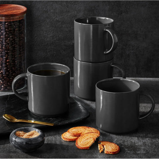 Modern Stoneware Mug Set-  4-Piece