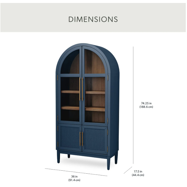 Mark Enzo Storage Cabinet With Rattan Cabinet Doors - Thumbnail 4