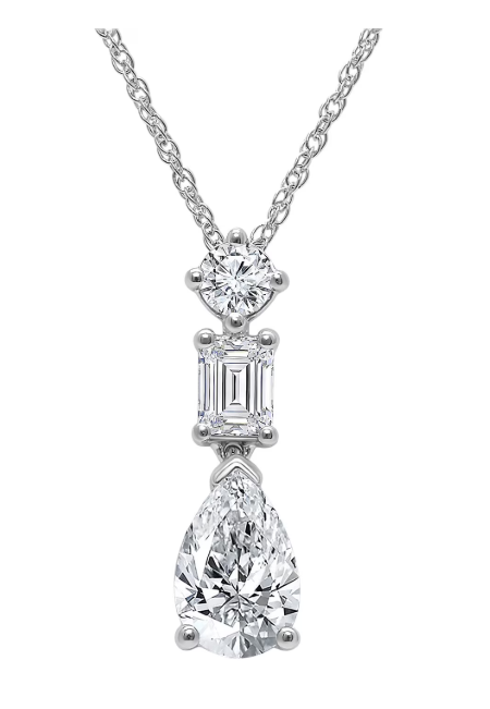 Multi-Shape Diamond Pendant 1.45 CT. T.W. in 14K Gold - Lab Created