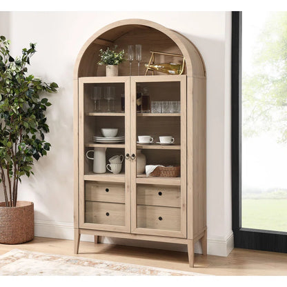 Nolan 74" Tall Arched Storage Display Cabinet