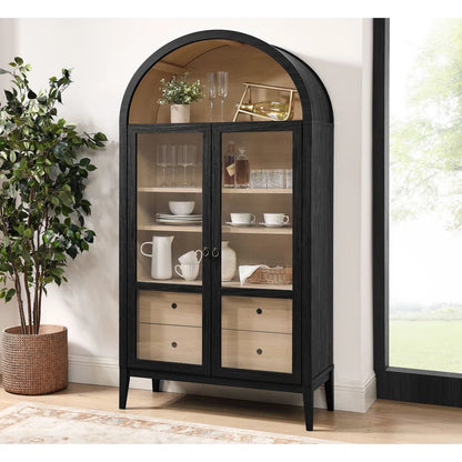 Nolan 74" Tall Arched Storage Display Cabinet