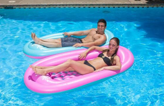 Reversible Pink/Blue Honolulu Mattress Swimming Pool Float, 2- Pack