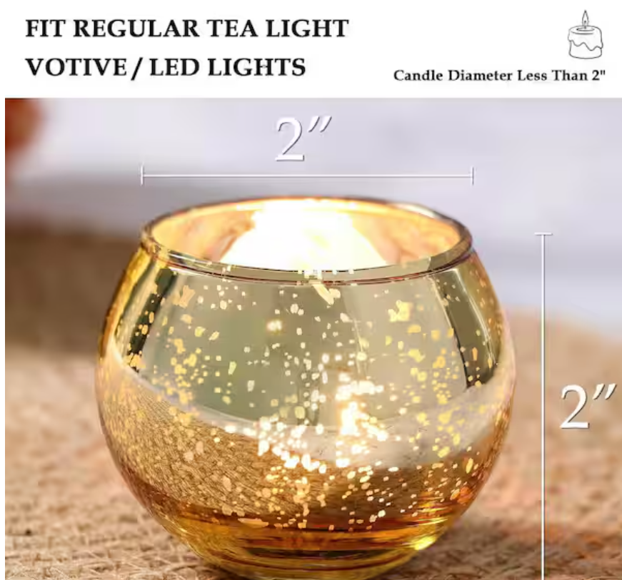 Pumpkin Gold Candle Holders - Pack of 12