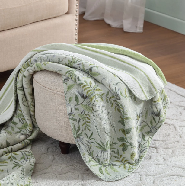 Coco Plush Reversible Throw, 60" x 70"- Laura Ashley - Assorted Colors
