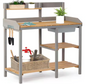 Wooden Potting Bench Table with Sink