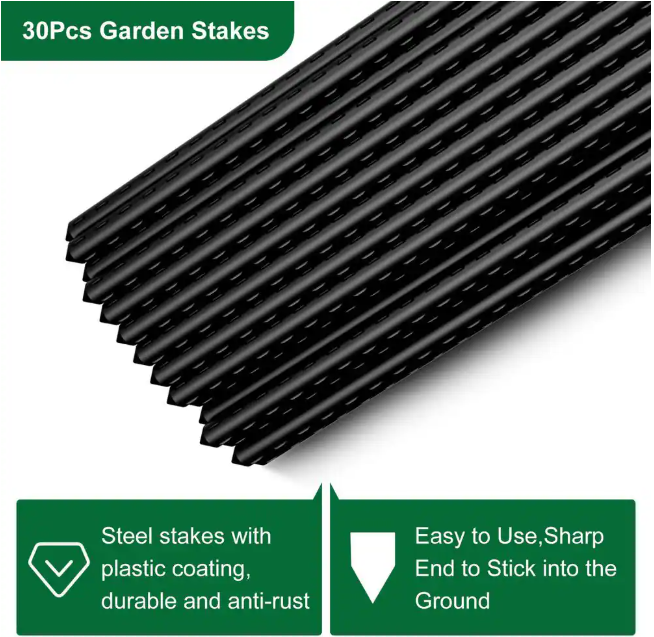 Garden Fence Snow Fence 40 in. x 100 ft. Plastic Safety Fence Plastic Mesh+30 Steel Stakes