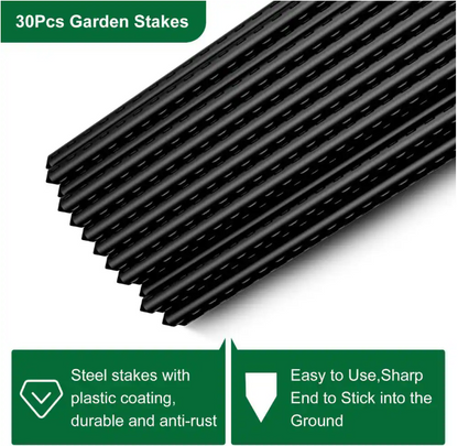 Garden Fence Snow Fence 40 in. x 100 ft. Plastic Safety Fence Plastic Mesh+30 Steel Stakes
