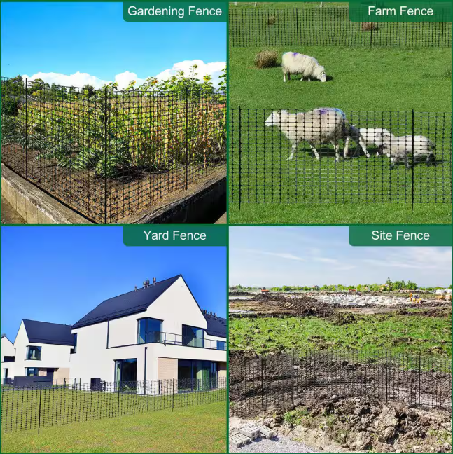 Garden Fence Snow Fence 40 in. x 100 ft. Plastic Safety Fence Plastic Mesh+30 Steel Stakes