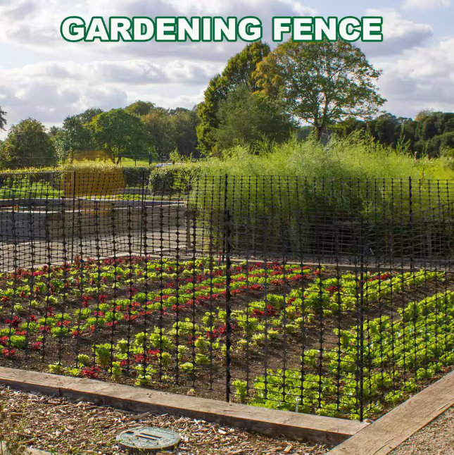 Garden Fence Snow Fence 40 in. x 100 ft. Plastic Safety Fence Plastic Mesh+30 Steel Stakes
