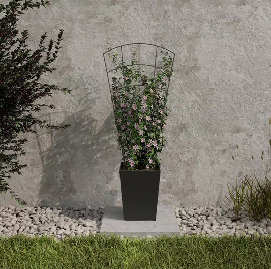 39 in. H Pewter Metal Pot Trellis