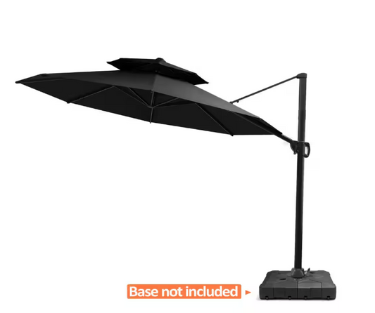 11.5 ft. Round Aluminum Outdoor Double Top Adjustable Tilt Cantilever