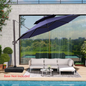 11.5 ft. Round Aluminum Outdoor Double Top Adjustable Tilt Cantilever