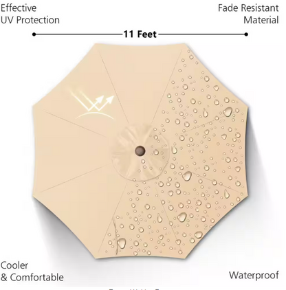 11 ft. x 11 ft. Steel Patio Market Umbrella