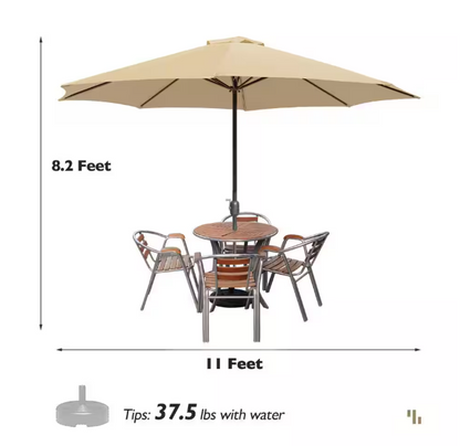 11 ft. x 11 ft. Steel Patio Market Umbrella