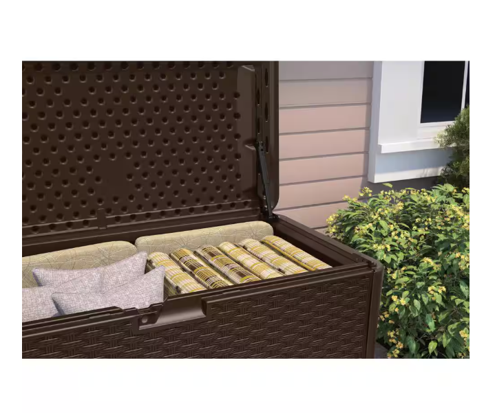 134 Gal. Plastic Wicker Deck Box
