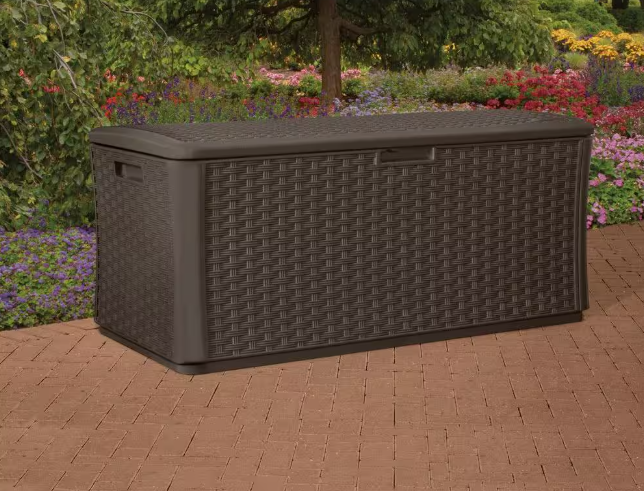134 Gal. Plastic Wicker Deck Box
