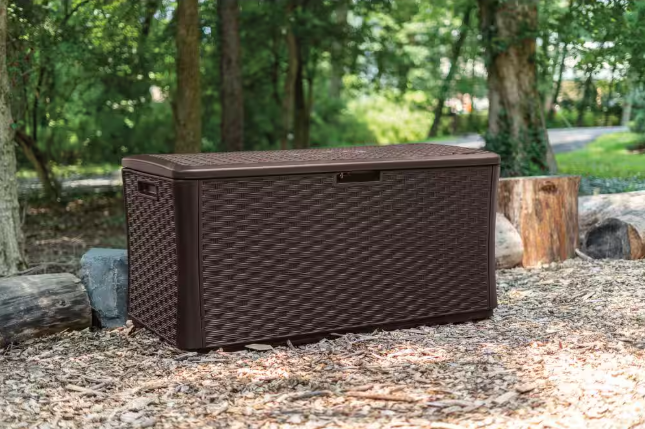134 Gal. Plastic Wicker Deck Box