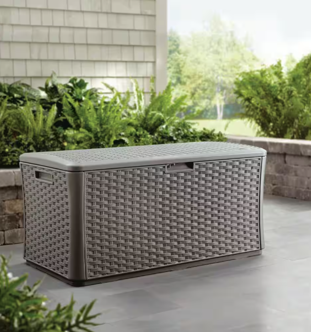 134 Gal. Plastic Wicker Deck Box