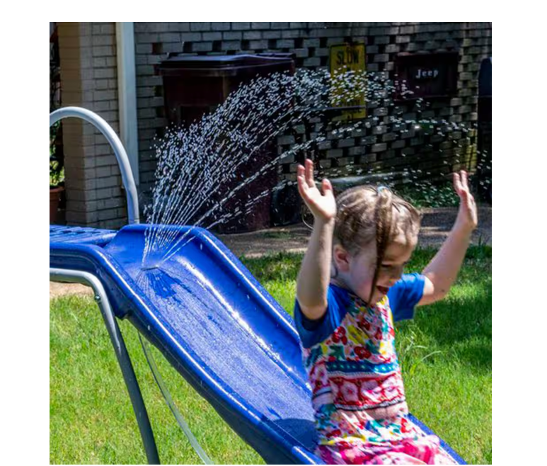Water Wave Slide with Built-In Adjustable Water Sprinkler, 6 ft.