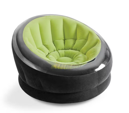Twin Empire Inflatable Lounge Camping Chair 27 in. Thickness for Adults in Lime Green