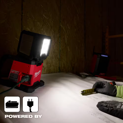 18-Volt Lith-Ion cordless 4500 Lumens ROVER Dual Power Triple-Panel Flood