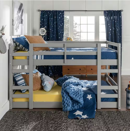 Solid Wood Twin Over Twin Bunk Bed