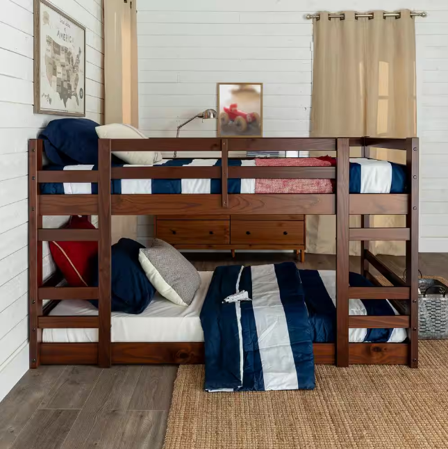 Solid Wood Twin Over Twin Bunk Bed