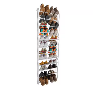 71.26 in. H 24-Pair White Plastic Hanging Shoe Organizer