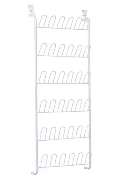 57.5 in. H 18-Pair White Metal Hanging Shoe Organizer