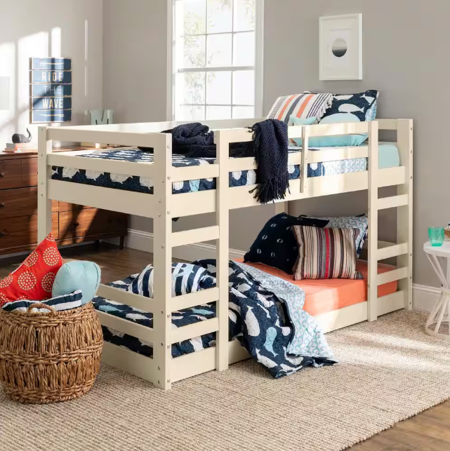 Solid Wood Twin Over Twin Bunk Bed