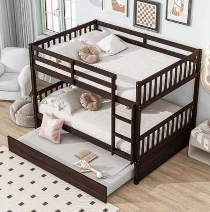 Twin Size Wood Bunk Bed with 2-Drawers