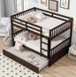 Twin Size Wood Bunk Bed with 2-Drawers